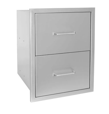 Wildfire 16 Inch x 22 Inch Double Drawer WF-DDW1622-SS - Texas Outdoor Patio Center