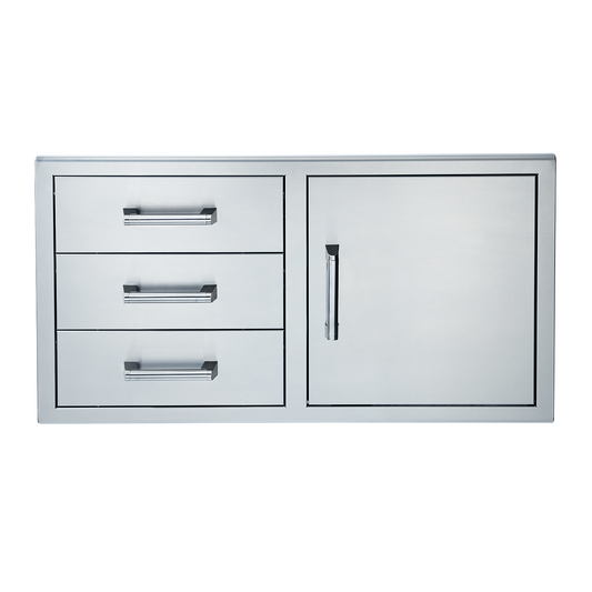 Broilmaster Stainless 42 inch Single Door Triple Drawer combo unit 